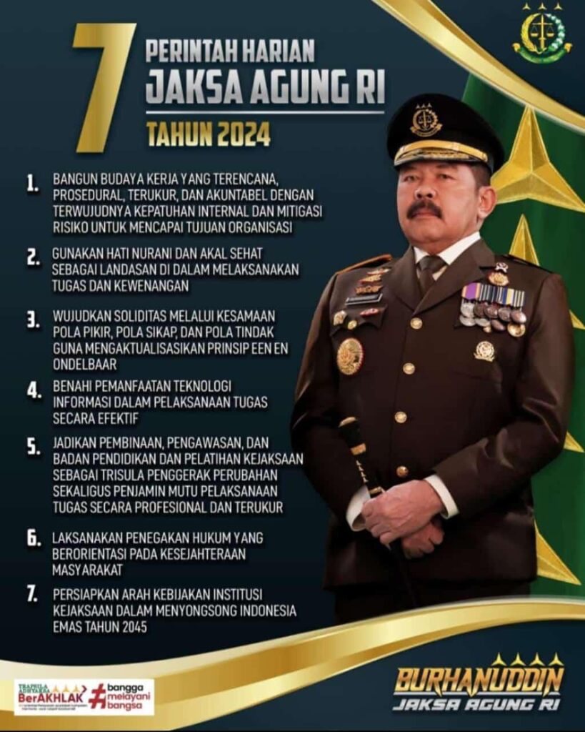 7 Perintah harian Jaksa Agung RI